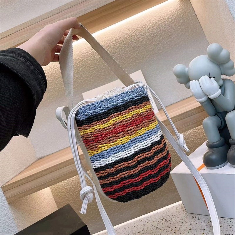 

Mini Straw Bags Crochet Bucket woman designer bag crossbody tote bag handbag Tiny Totes luxurys handbags purses fashion cross body TOP 2023, Khaki(cl l0g0)