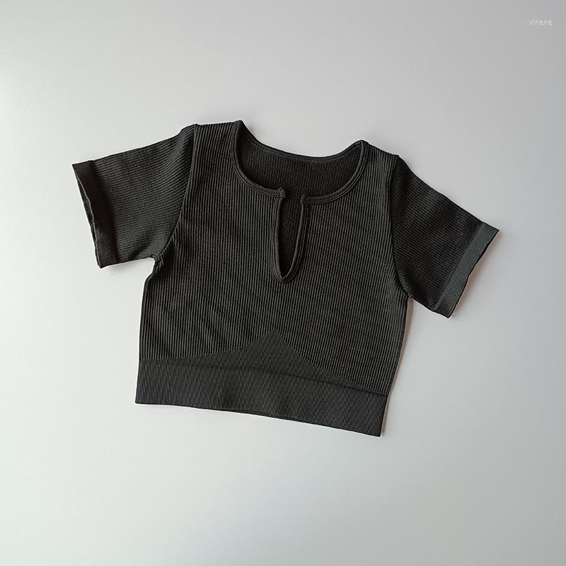 

Active Shirts LANTECH Gym Seamless Crop Tops Yoga Fitness Women Tights Sports Run Running Workout Sportswear Activewear, Beige