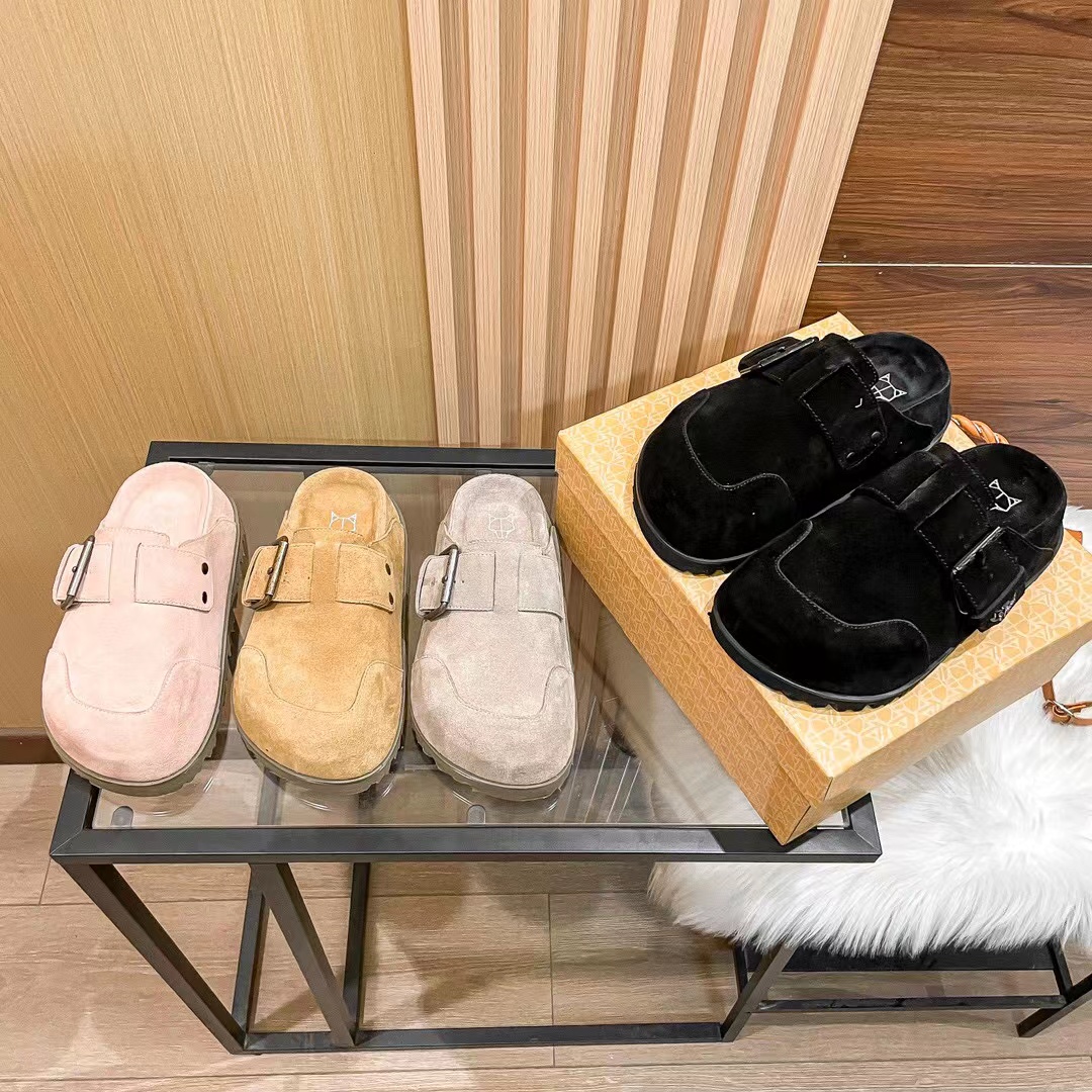 Naked Wolfe Women Slippers Designer VIVI Sinner Boston Clogs Cork Slides Slippers Wrapped Toe Suede Mules Platform Loafers outdoors Baotou slippers