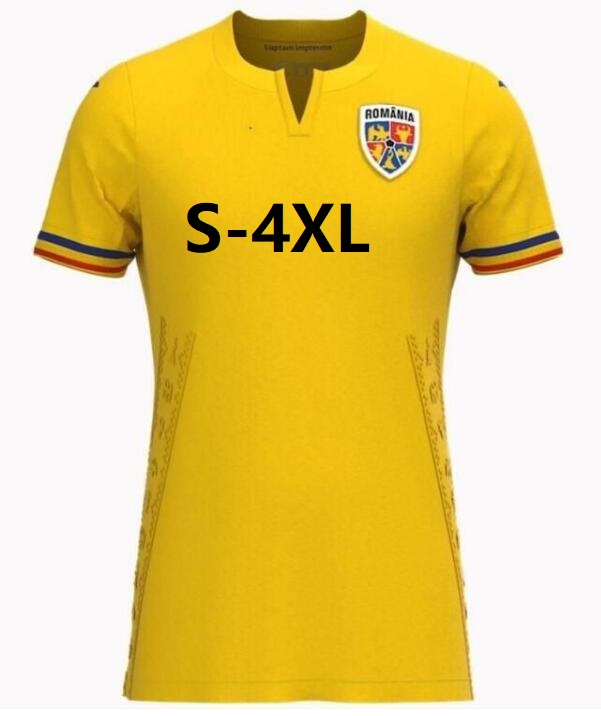 

2023 Romania soccer jerseys kids kits Home yellow away red football shirt 23 24 Hagi Dennis Third Men kit uniforms, White