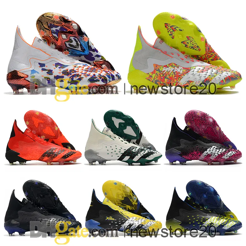 

Kids High Ankle Football Boots Laceless Predator Freak FG Firm Ground Cleats X Pogba Soccer Shoes Tops Outdoor Trainers Botas De Futbol, Color 9