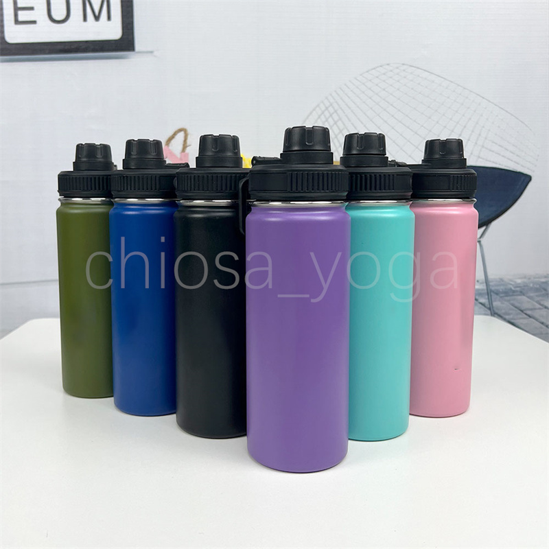 

Stainless Steel Lulu Yoga Fitness Water Bottles Simple Pure Color Insulated Tumbler Mug Cups With Lid Thermal Insulation Sports Gym Gift Cup 500Ml, Multi