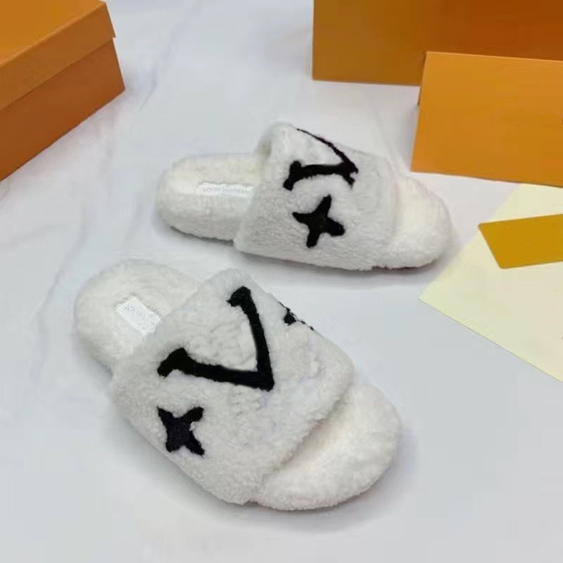 

2023 New women's high-quality slippers spring and autumn lamb wool indoor home cotton slippers fashion warm furry sandals 1v, L4v