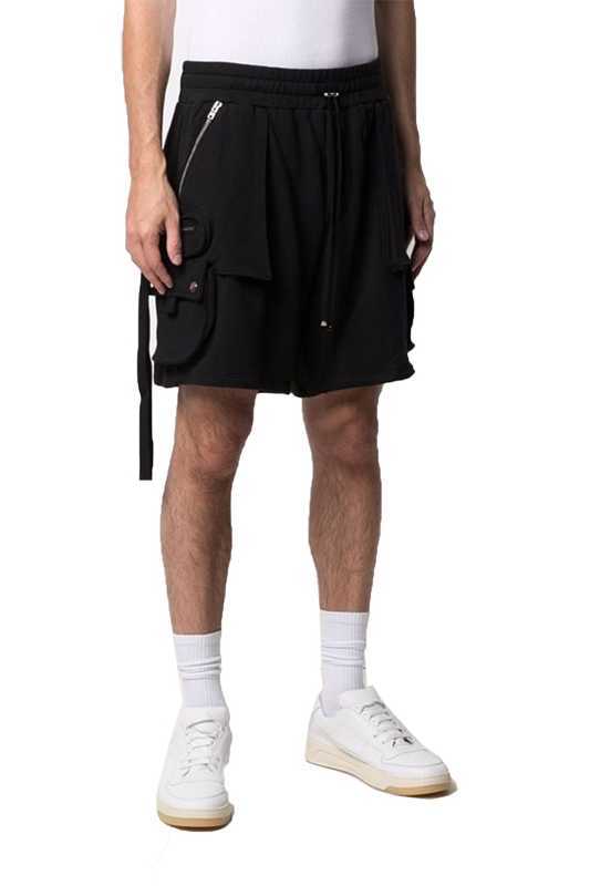 

Designer Clothing Luxury Fashion Casual shorts Fashion Brand Ami Summer New Slp Overalls Multi Pocket Stitching Loose Casual Shorts Straight Quarter Pants Men, Black