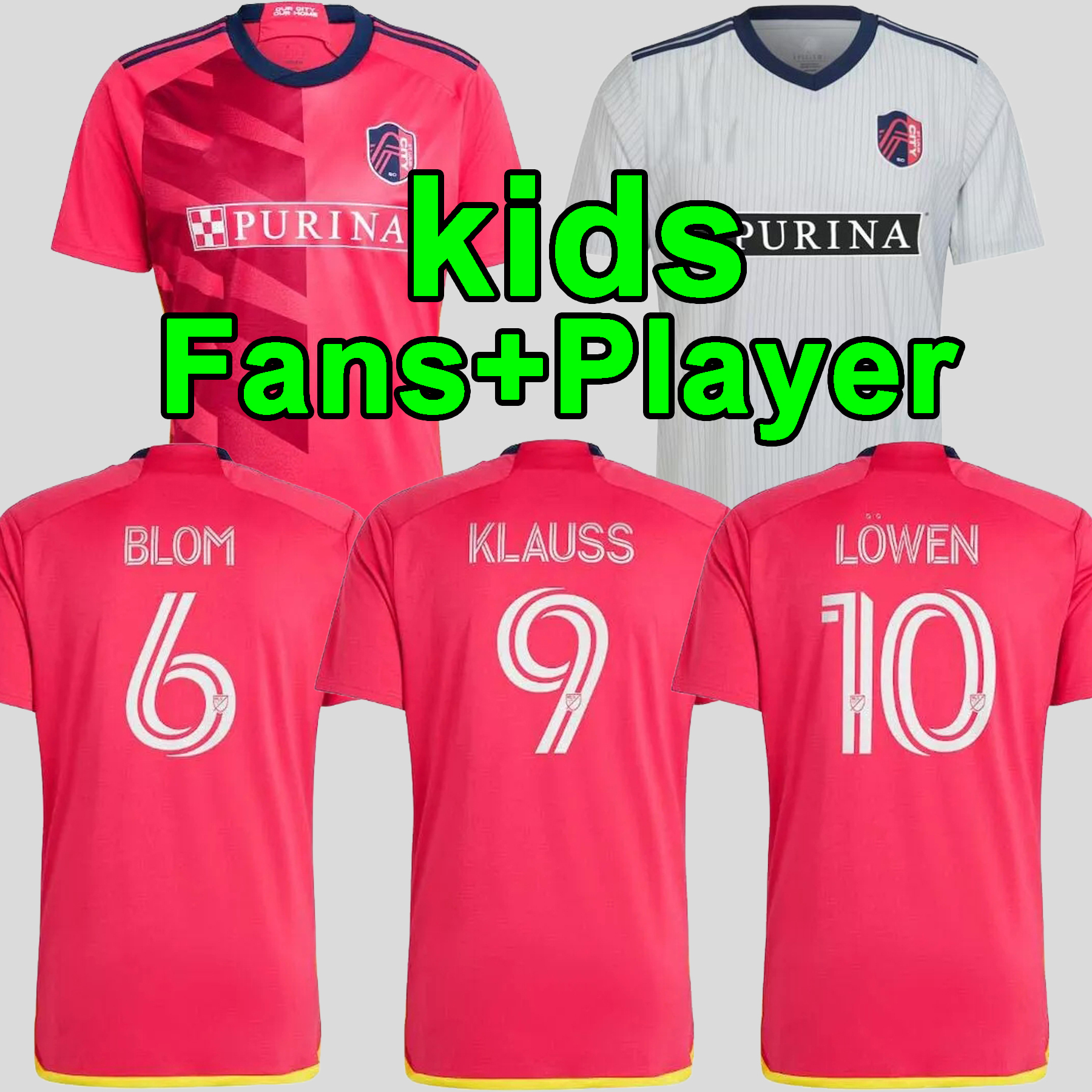 

2023 St. L ouis City SOCCER JERSEYS st Louis SC NILSSON ATLANTA Inter Miami UNITED BALE football shirt BECKHAM HIGUAIN MATUIDI HOME AWAY kids fans PLAYER VERSION, 23 24 home aldult