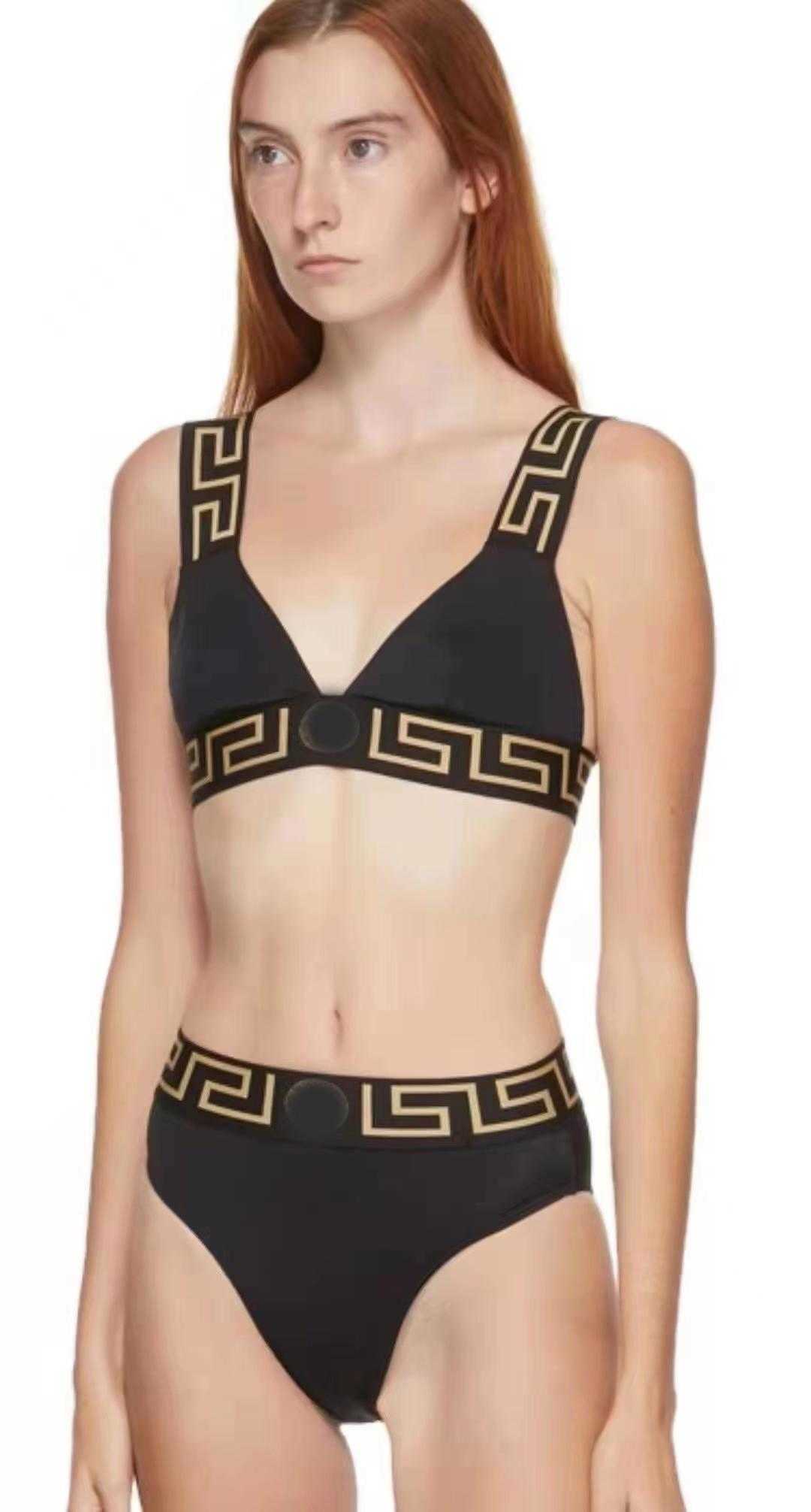 

Designer bikini swimsuit Bikinis Women bikini sets Sexy Designer swim suit bikini womens swims Letter Printed Split Swimsuit Strappy womans biki set, Black