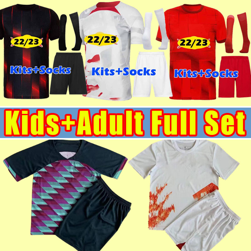 Hommes Enfants 22 23 RBL Leipziges Maillots de football SILVA 2022 OLMO POULSEN FORSBERG HEE CHAN SABITZER UPAMECANO SZOBOSZLAI Maillot de footba