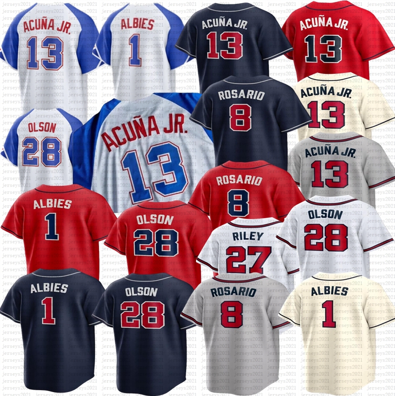 

2023 City Connect Baseball Jersey Ronald Acuna Jr. Michael Harris II Ozzie Albies Matt Olson Austin Riley Max Fried Spencer Strider Hank Aaron Chipper Jones Sanders, Men