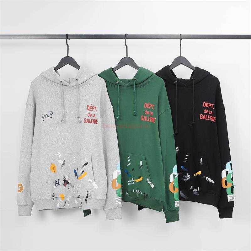 

Fashion Designer Clothing of Galleryes Depts Hoodies Men' Sweatshirts Hand-painted Splash-ink Graffiti Garment Wash Loose High-street Hoodie Sweater mens womens, Shipping fee