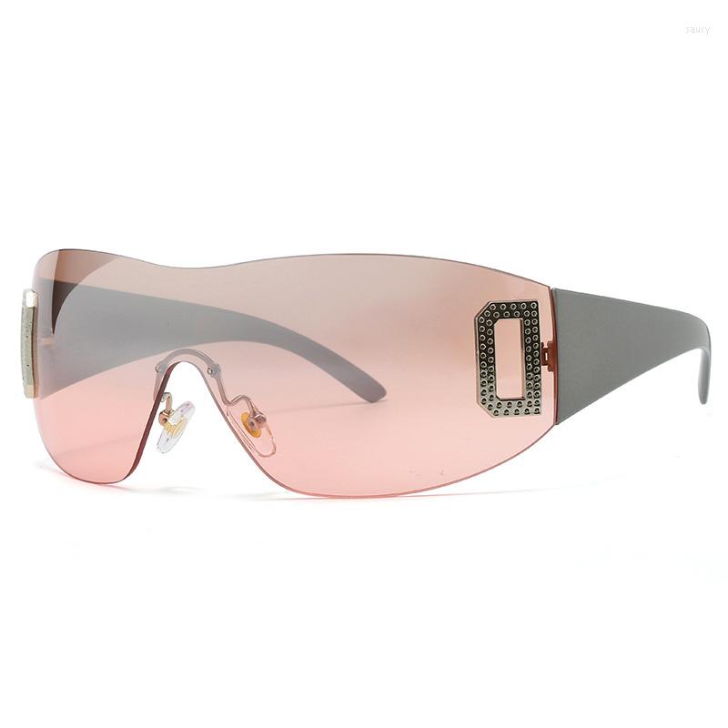 

Sunglasses 2000'S Vintage One Piece Women Luxury Oversized Wrap Around Sun Glasses UV400 Ladies 2023 Fashion Eyewear Shades