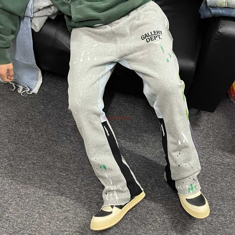 

Designer Clothing Fashion Pant Galleryes Depts Splicing Make Old Vintage Style Micro Trumpet Guard Pants Sports Pants Sweatpants Rock Streetwear Jogger Trousers, Orange