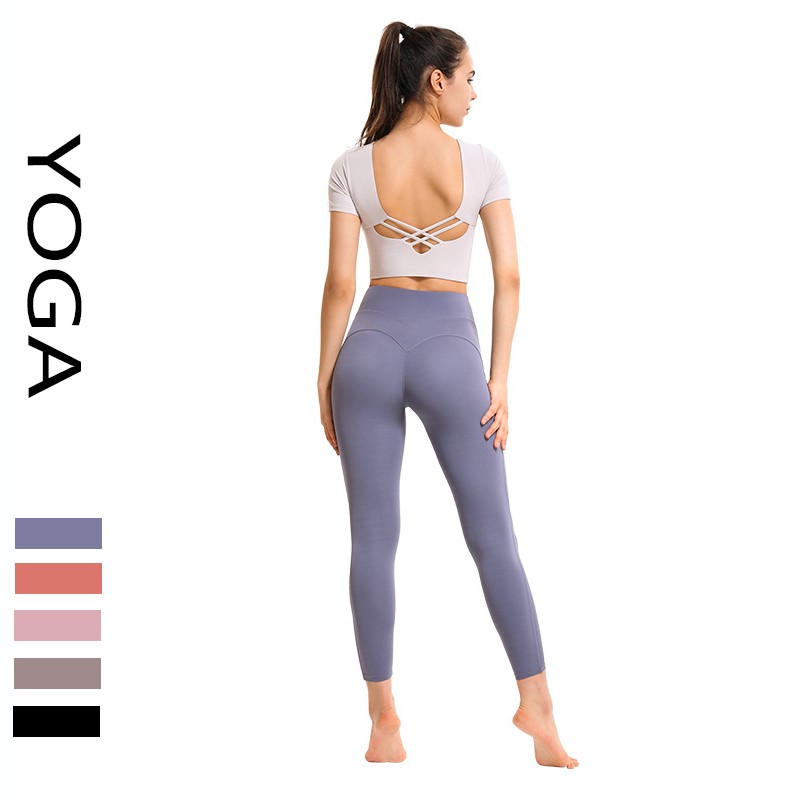 

alo Yoga pants women's style high waist buttock lifting outside wear running fitness pants peach buttock nude feeling high elastic sports leggings, 182