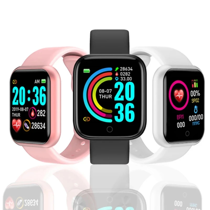 

Y68 Smart Watch Color Screen Step Counting Multi Sport Mode Message Reminder Photography Music Remote Control Smart Band