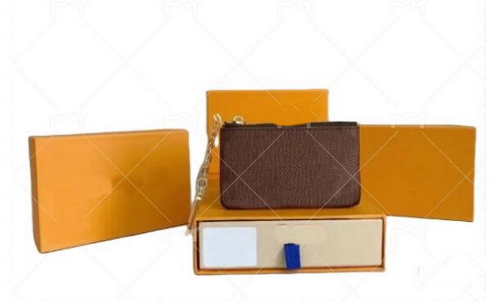 

Designers Key Pouch Holds Coin Purse Women 4 Color luxurys Classical Ladies Holder Small Leather luxurys Wallets Date Code to p quality, Brown grid