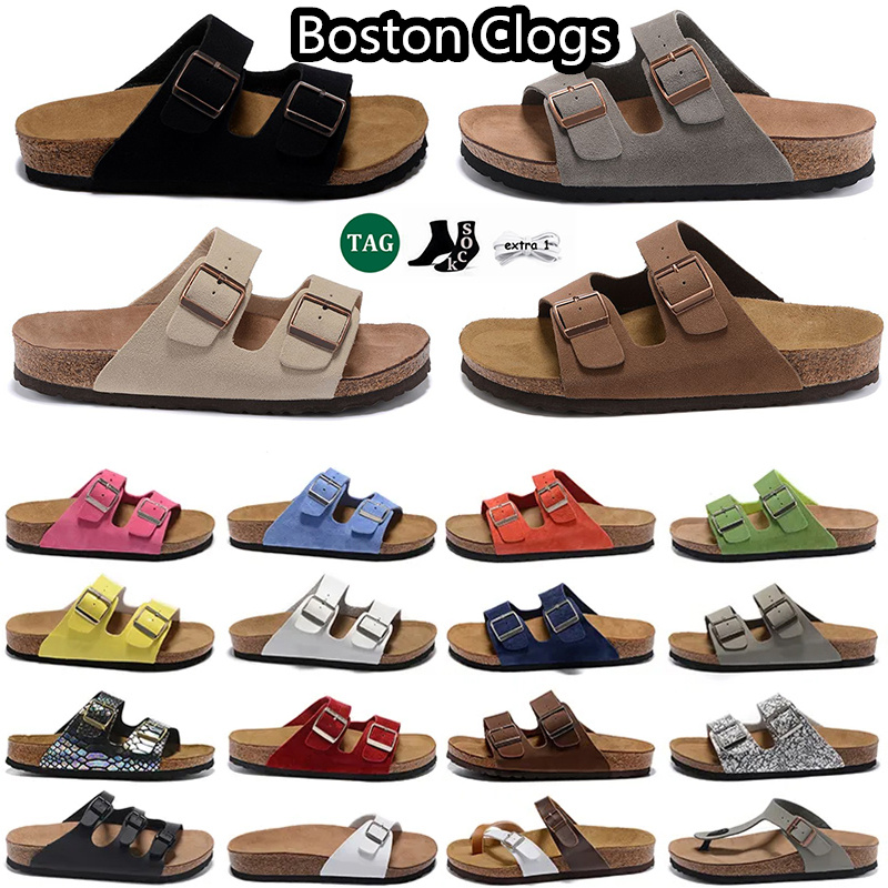 

Birkenstocks slippers boston clogs sandals designer slides arizona sandal clog men women shoes sliders suede snake leather buckle strap flip flops slipper, #30