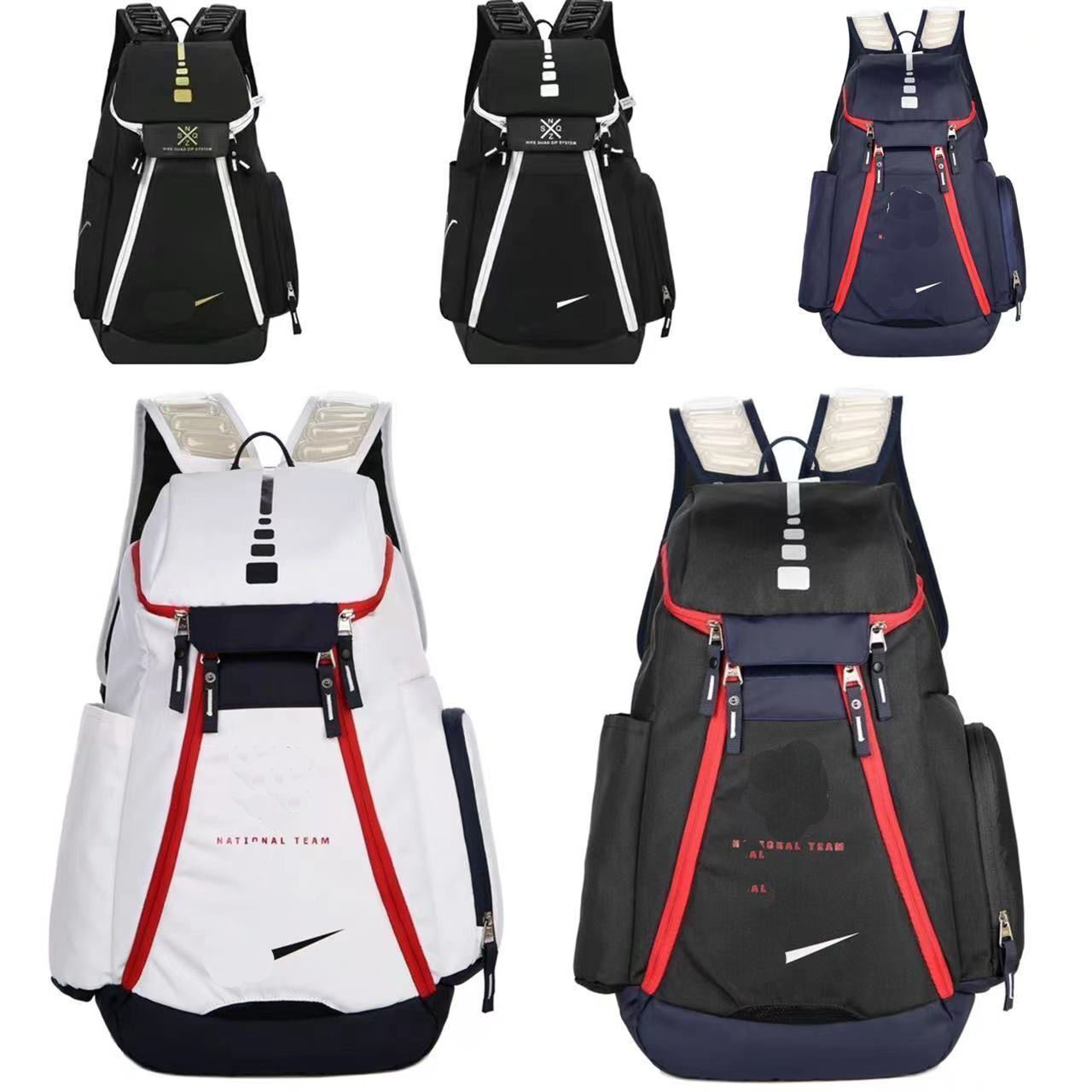 

Basketball Backpack Air cushion Sports Bags Laptop Bag Teenager Schoolbag Rucksack Travel Bag Studentbag Shoes bag Insulation bags 5colour, Usa white
