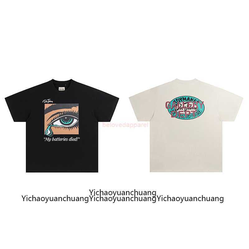 

Fashion Designer Clothing Galleryes Depts Tees Rock Tshirt Brand Print Gold Stamping Sparkling Pink Round Neck Short Sleeve Vintage Loose High Street T-shirt Men, Black