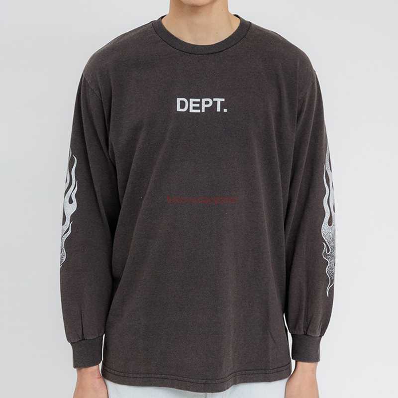

Fashion Designer Clothing Galleryes Depts vintage High Street Fashion Brand Black Flame Print T-shirt Streetwear Pullover jacket Jumpers Tops Sportswear Clothing, Shipping fee