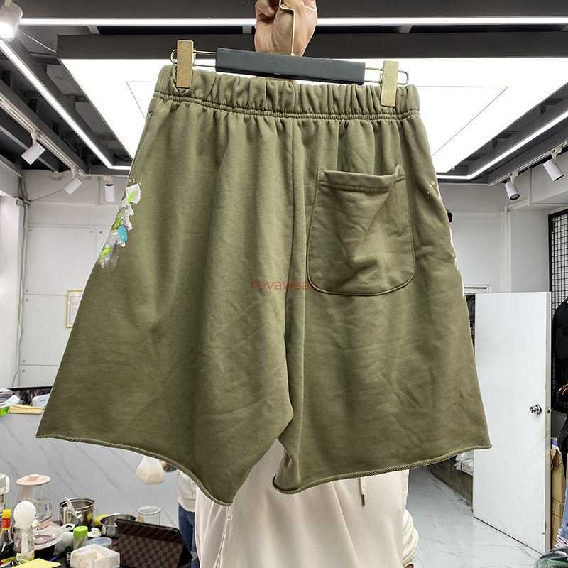 

Designer Clothing Fashion pant High Quality Galleryes Depts High Street Splash Graffiti Loose Kanyes Summer Casual Hip Hop Shorts Couples Joggers Sportswear NEW, Light green