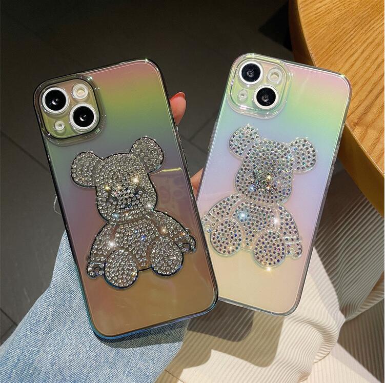 

Mobile Phone Cases Cute bear diamond cover,Cute woman ,for iphone13 13promax 12promax 12 11,soft silicone material,newest fashion style, Mix colors