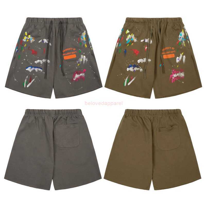 

Fashion Designer Clothing Galleryes Depts casual Rock shorts Hand-painted Graffiti Speckled Ink Curl Damaged Men's Summer Loose Sports Beach Pants Rock shorts, Army green