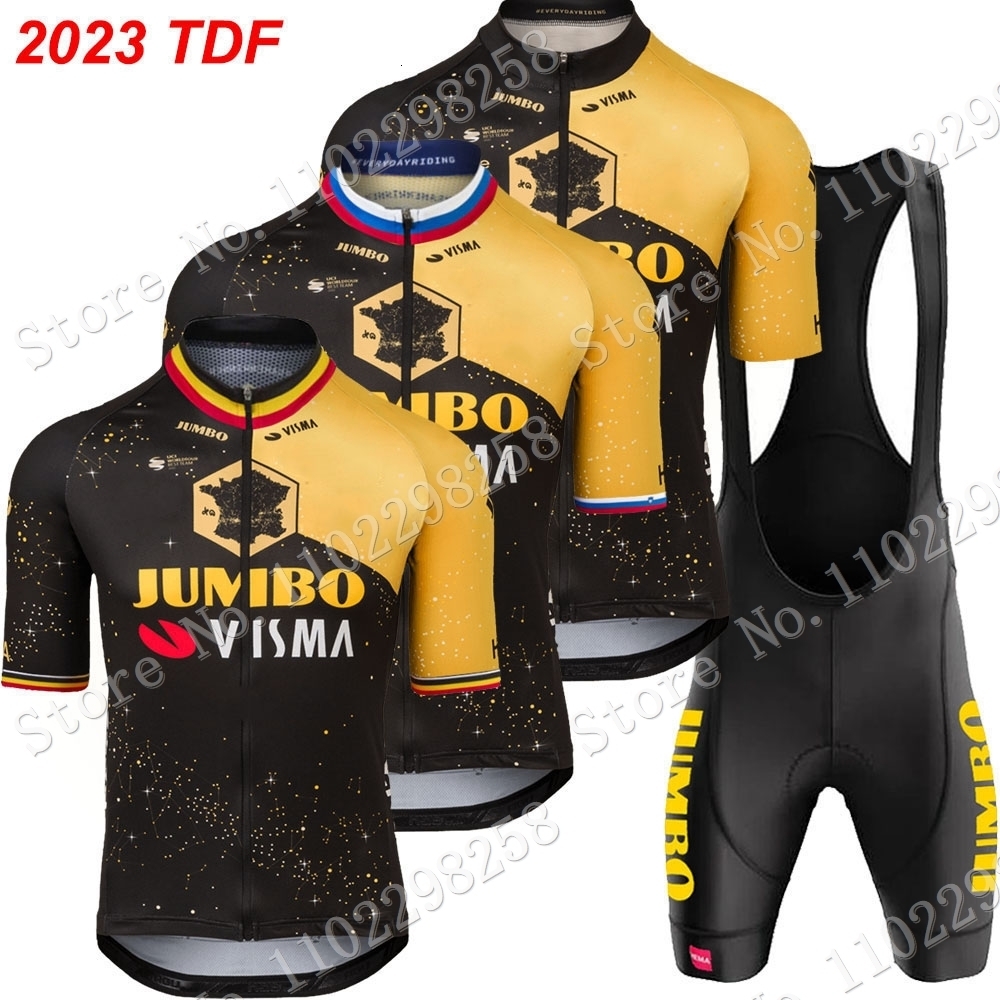 

Cycling Jersey Sets Belgium Jumbo Visma Team Set Short Clothing Road Bike Shirts Suit Bicycle Bib Shorts MTB Wear Ropa 230425, 15