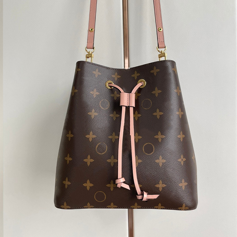 

Designer Bag Mens and womens Large Capacity Bucket Bag #44022 Vintage Print One Shoulder Bag Classic Portable Tote bag, Color 1