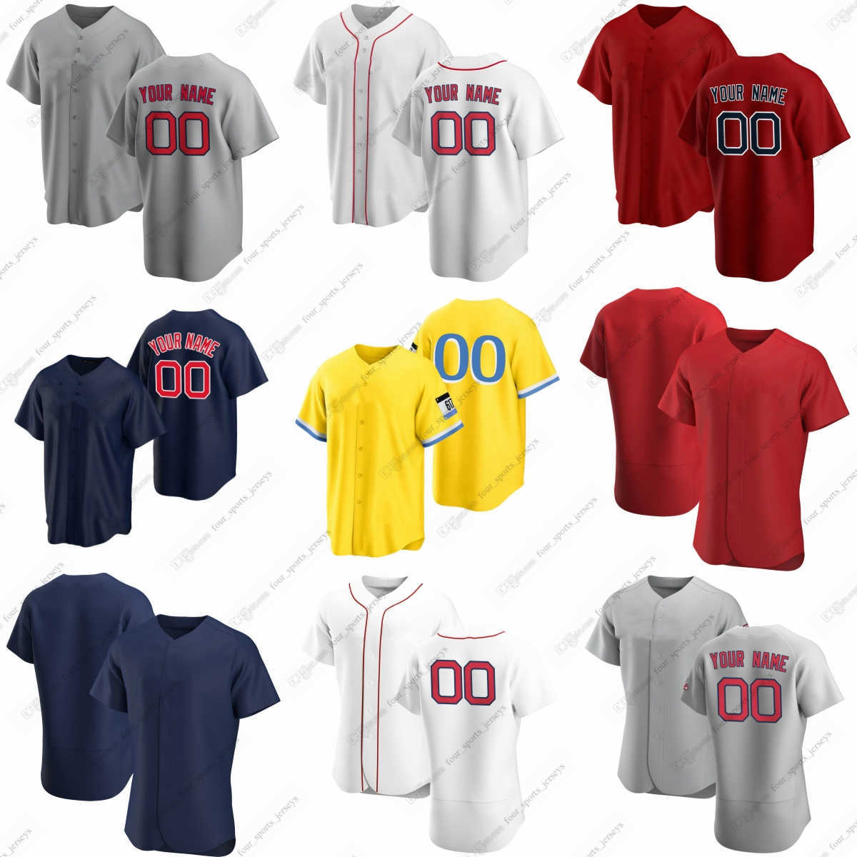 

2023 Custom Baseball Jersey Ortiz Verdugo Yoshida Yastrzemski Sale Hernandez Devers Bernardino Bleier Brasier Crawford Houck Jansen Kluber, Men sizes--6xl
