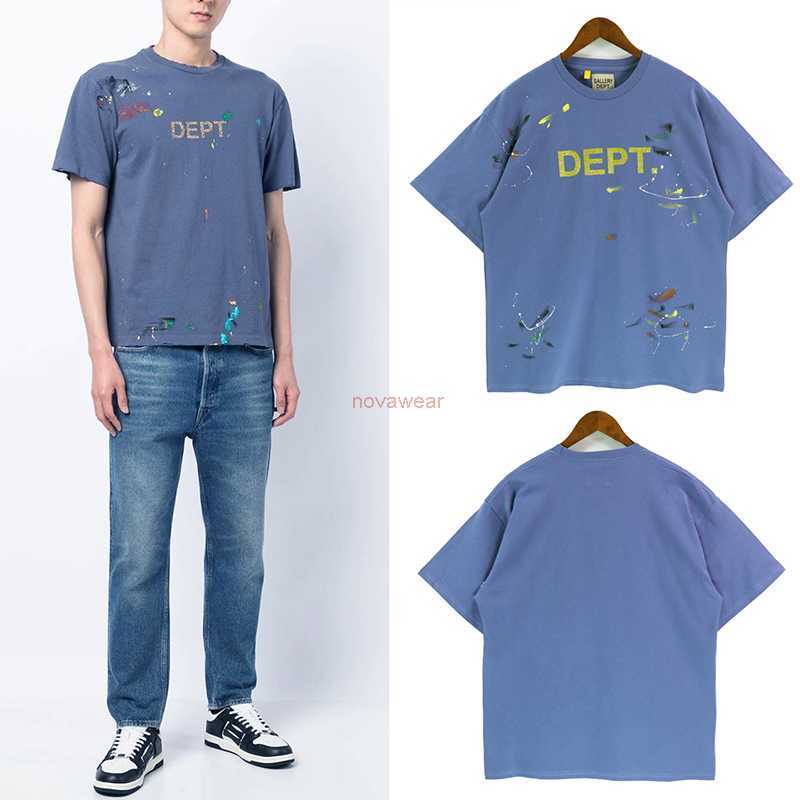 

Fashion Designer Clothing Tees Rock Tshirt Galleryes Depts Tokyo Japan Speckled Print T-shirt Loose Casual Couple Handdrawn Short Sleeve Streetwear Hip hop TShirts, Blue
