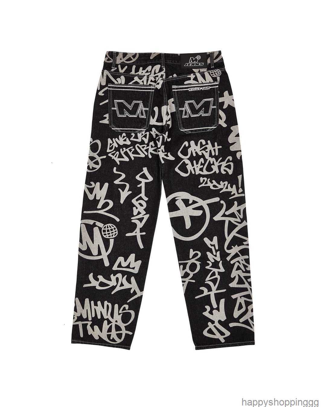 

Women' Jeans Minus Two Denim Printed Loose Wideleg Pant' Street Trend Men' Oversized Retro Casual Trousers Baggy Y2k 230404, Beige