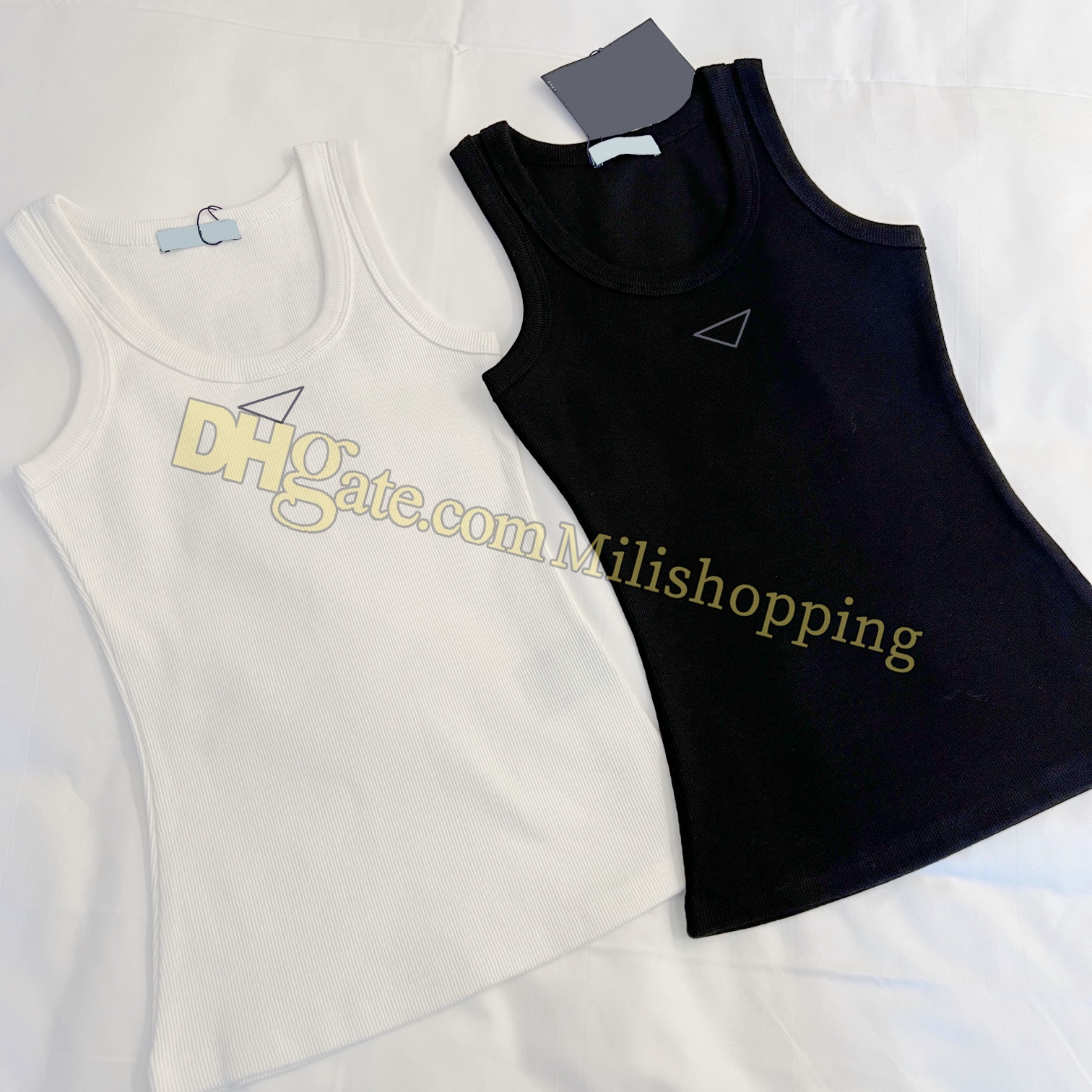 

Prrra Designer Womens Knits Tees Upgraded version T Shirts Sleeveless Woman Summer Tanks Camis Tees Vest Short Shirt Lady Slim Vests Ice Silk Tops, Shipping fee option