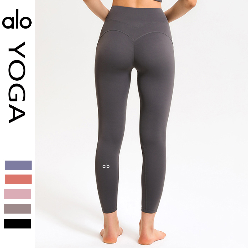 

fashion alo Yoga pants women's style high waist buttock lifting outside wear running fitness pants peach buttock nude feeling high elastic sports leggings, 108