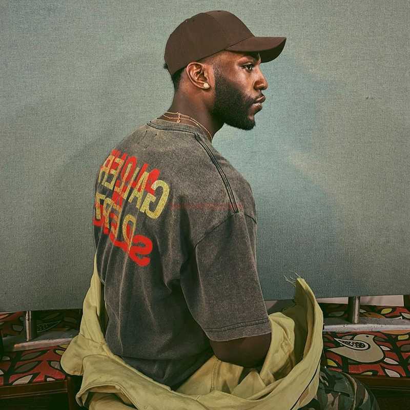 

Fashion Designer Clothing Trendy Galleryes Depts Tees Tshirt Gd Fog High Street Vintage Idol Print Loose Round Neck Short Sleeve T-shirt Hip hop TShirts Streetwear, Wash black loose