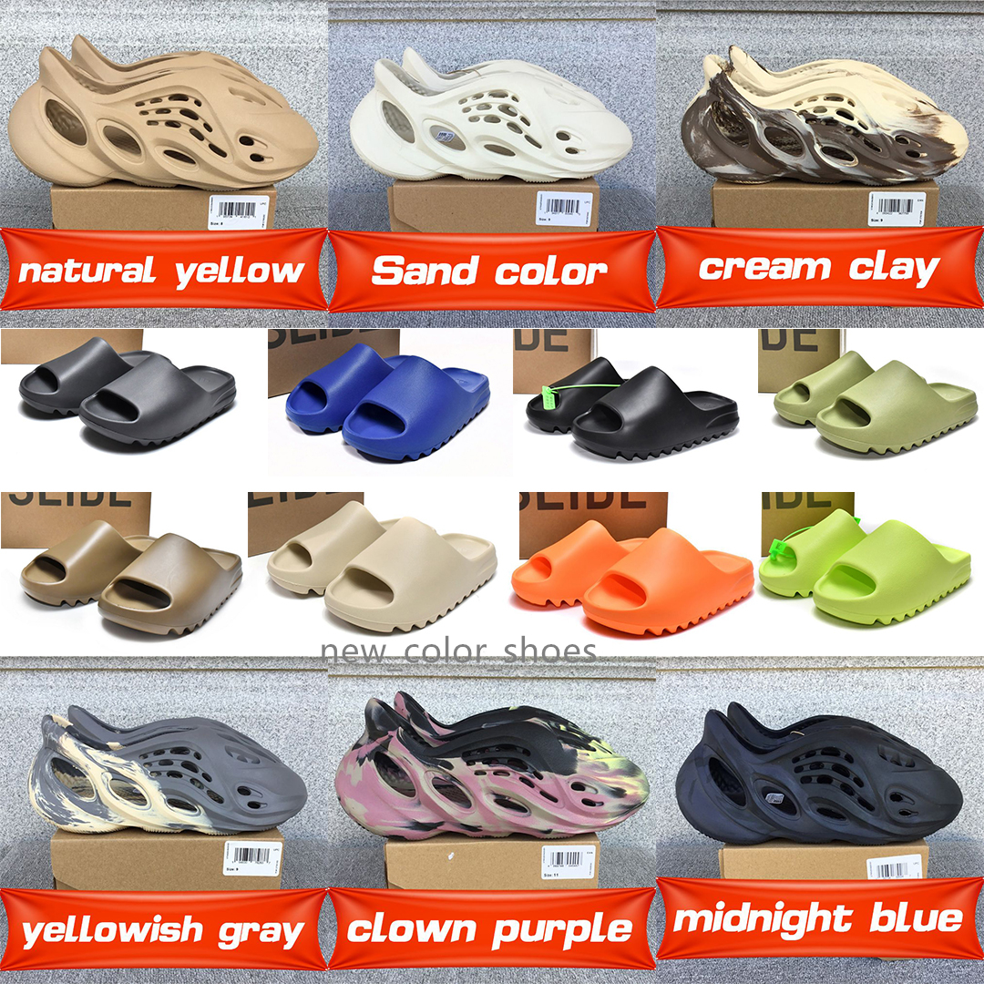 

yeezzys Designer Sandals Men Foam Runners Sliders Slippers Bone Onyx Earth Brown Ochre Pure Slides Mineral Blue Mxt Moon Grey yeezzy Women Foam Runner Slipper Slide, 15