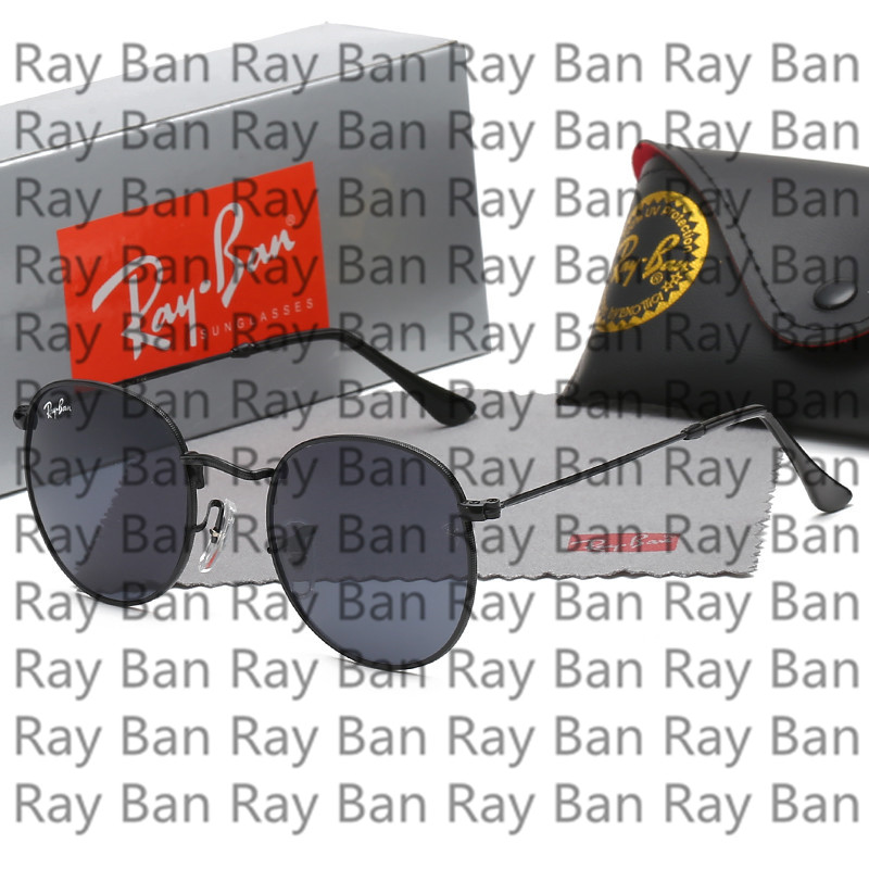 

Brand Men Women Sunglasses Rays Bans Designer Eyeglasses Retro Polarized Goggle Pilot Beach UV400 Eyewear Metal Frame Driving Sun Glasses With Box 3447-A