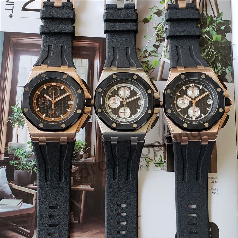 

mens watch for men fashion watches Classic rubber strap Stainless steel watch buckle Automatic Calendar wristwatches, Tool