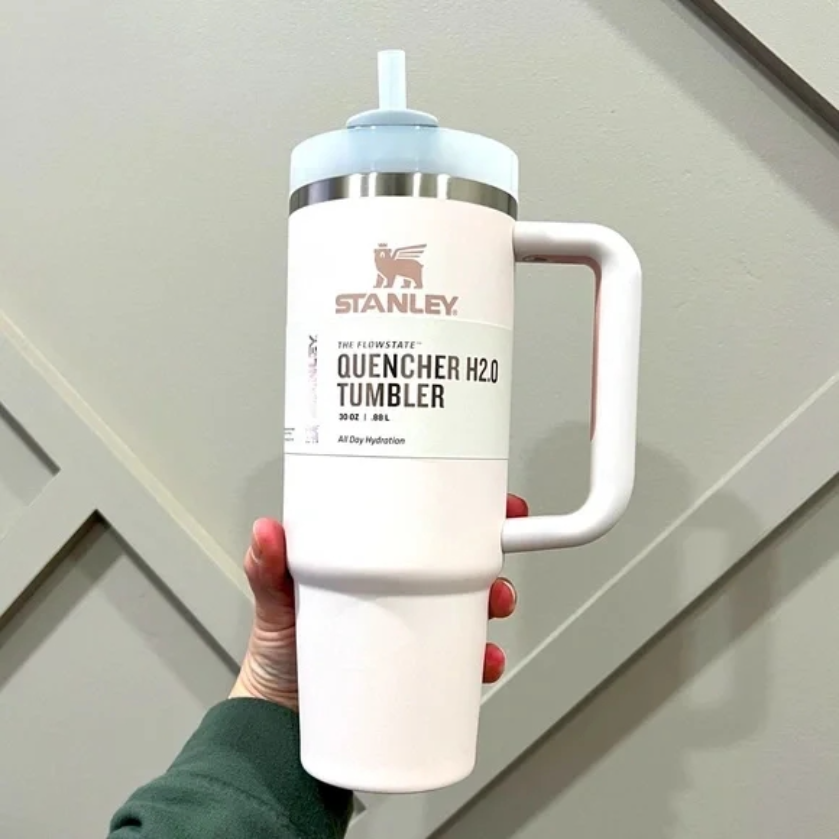 

Rose Quartz With LOGO 40OZ Stanley Mugs H2.0 Adventure Quencher Travel Tumbler Handle Beer Mug Water Bottle Coating Camping Cup vacuum Insulated Drinking GG06469, Multi-color