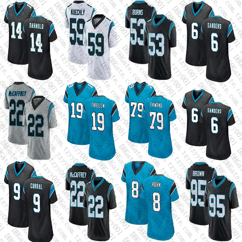 

Custom Bryce Young Miles Sanders Adam Thielen Football Jersey Jaycee Horn Ikem Ekwonu Luke Kuechly Shaq Thompson Jeremy Chinn Matt Corral Hayden Hurst Brian Burns, Mens