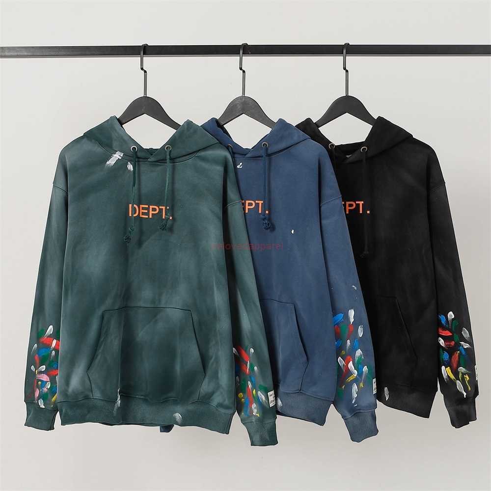 

Fashion Designer Clothing Galleryes Depts Hoodies Men' Sweatshirts Speckle Rendering Hooded Sweater Autumn Winter Cotton Terry womens Street Trend Casual Coat, Shipping fee