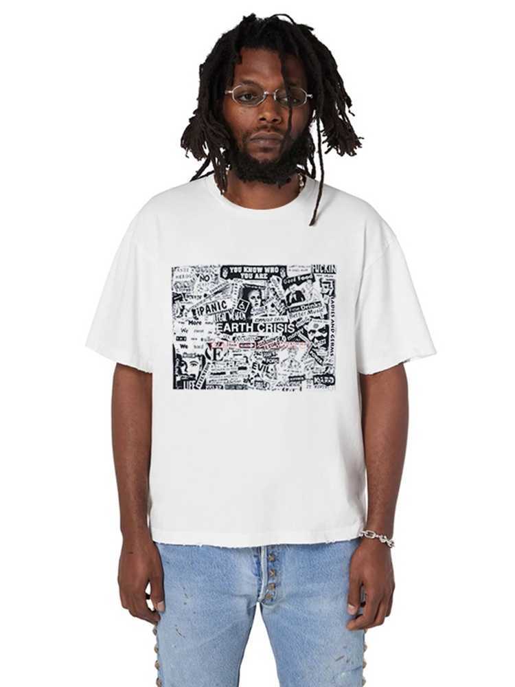 

Fashion Designer Clothing Trendy Fog Gd Galleryes Depts Tees Rock Tshirt High Street Loose Relaxed Sports American Comic Print Short Sleeve Men Hip hop Streetwear, White loose fit