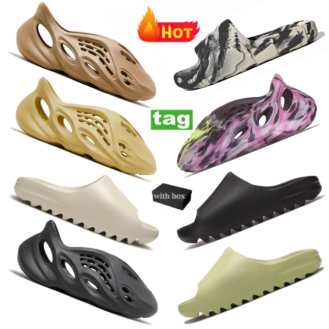 

Designer Men Women Foam Runner Slides Slippers Sandals KW Onyx MX Cinder Sand Bone Resin Stone Sage Black Grey Slide Slipper Mens Womens Shoes Summer Beach Slipper, 24