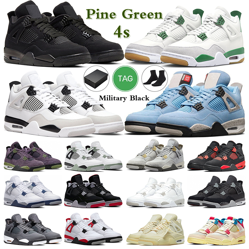 

Pine Green 4s Basketball Shoes 4 Men Women Sneakers Military Black Cat Midnight Navy Violet Ore Seafoam Photon Dust Sail Jumpman4 Sports Trainers