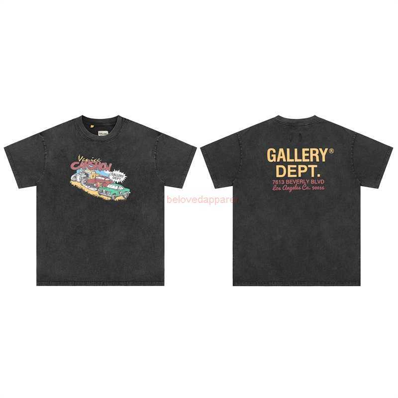 

Fashion Designer Clothing Galleryes Depts Tees Tshirt 2023 Spring/summer New Washable High Street Loose Fit Men's Women's Cotton Round Neck Short Sleeve T-shirt, Wash black