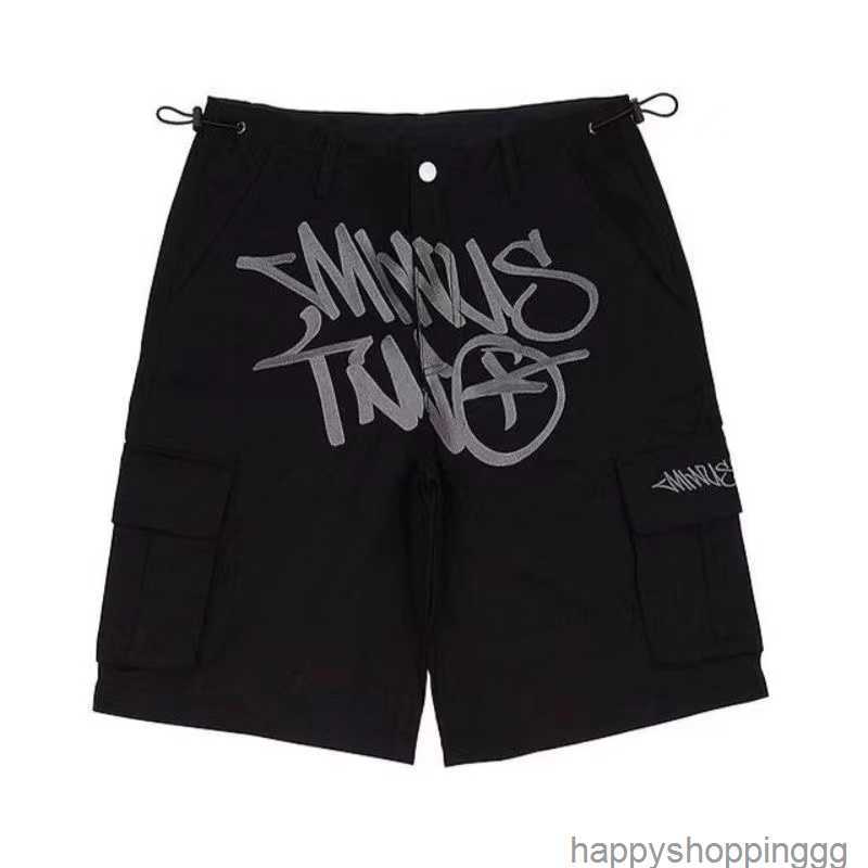 

minus two Men' Plus Size Shorts Retro cargos 5 point shorts wide leg street hip-hop loose straight shorts women' y2k Star alt couple sports shorts, 3661