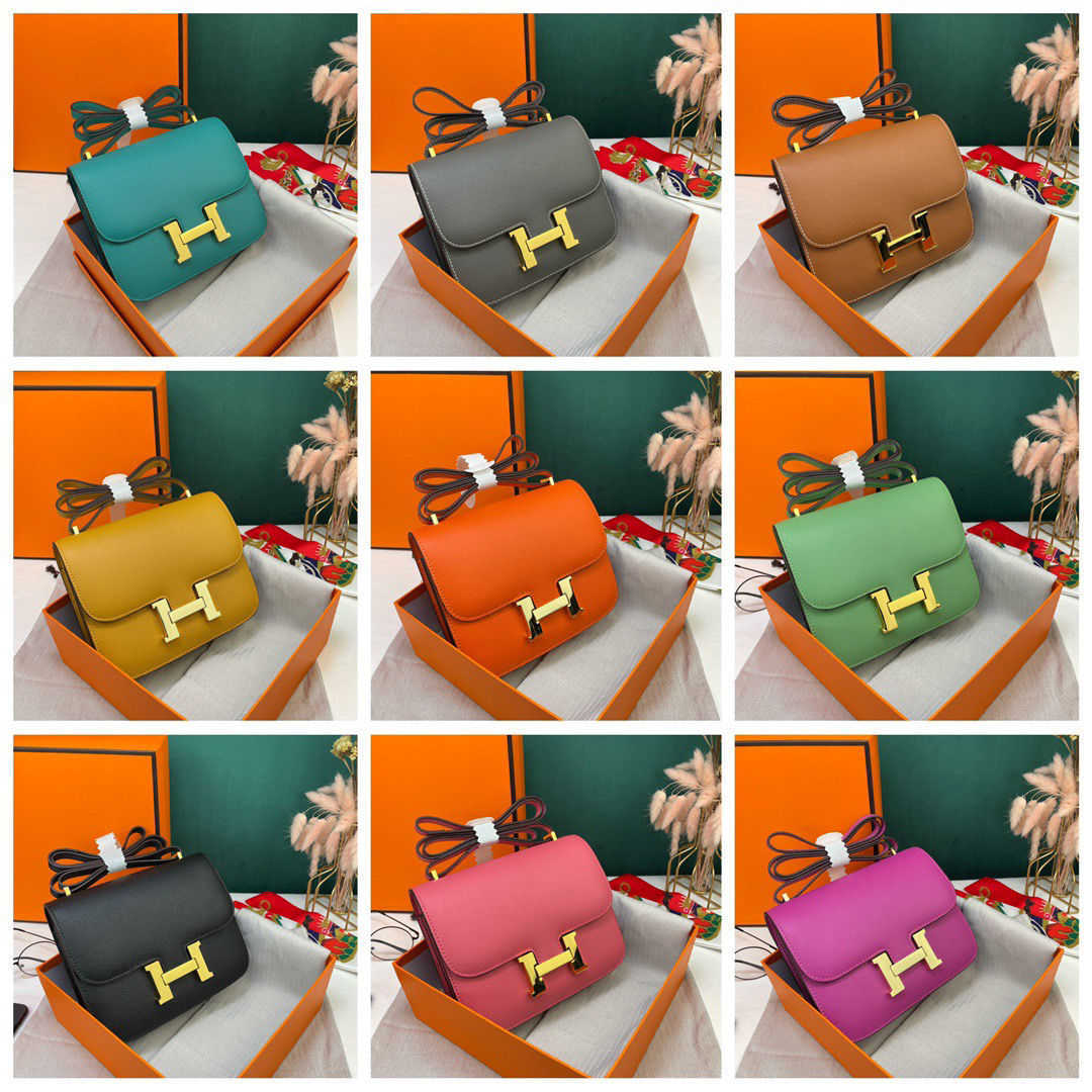 

Ladies Fashion Top Quality Constancee Bag Designe Luxury Totes Handbag Shoulder Bag Crossbody Messenger Bag, Red gold button