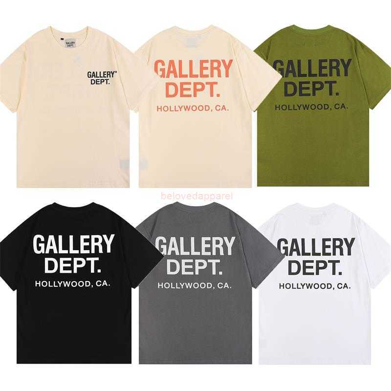 

Fashion Designer Clothing Galleryes Depts Tees Tshirt Basic Letter Printing Men's Women's Loose Summer Round Neck Short Sleeve High Street Brand Popular T-shirt, White