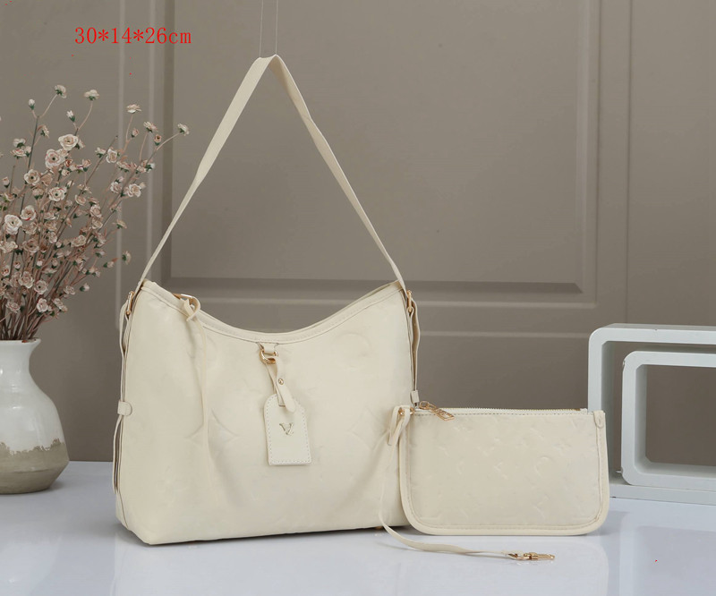 

Luxurys Designers Women handbags purses bag leather Embossing pochette CarryAll Small handbag shoulder bags crossbody 2pcs/Set, Beige