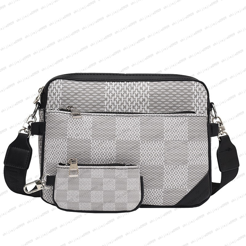 

Trio Messenger bags Monograms Shoulder Bag Leather 3 in 1 Outdoor Business Travel Small coin purse checkered print Crossbody Designer Bag Men Bag M69443 Wallet, White flowers