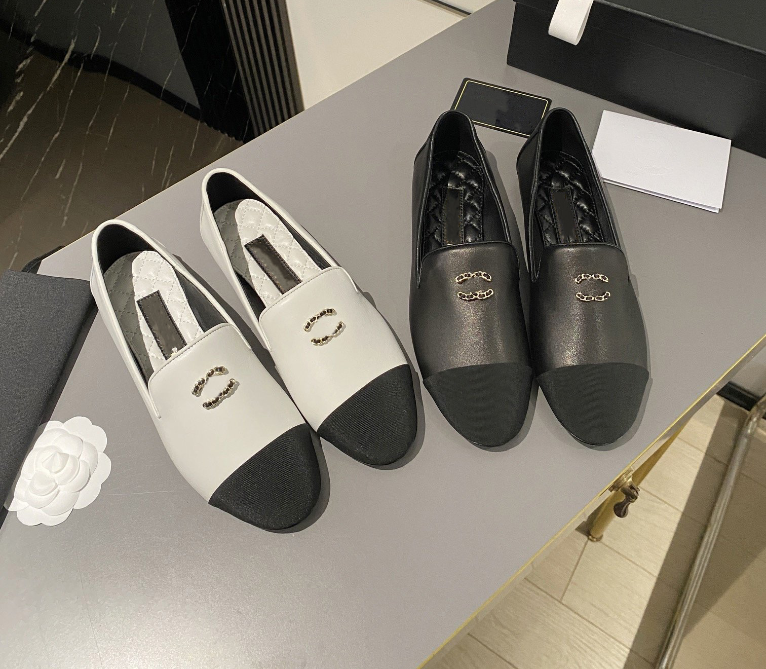 Top Quality Sexy Shoes New Fashion Women Causal Shoes Genuine Leathe Metal buckle Comfortable Shoes Round Toe Slip On Mixed Color Woman Classic B-image-923588721