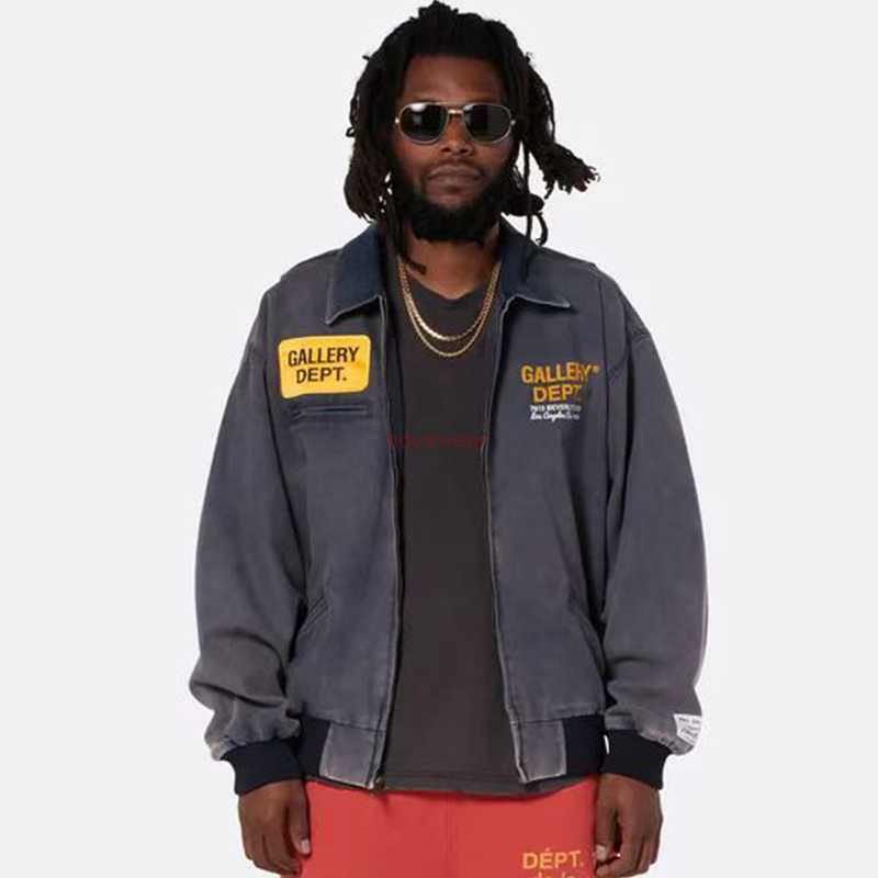

Designer Clothing Hoodies Fashion Streetwear Galleryes Depts Washed Distressed Print Badge Workwear Loose Denim Jacket Coat Men Women Rock Sweatshirts Hip hop, Shipping fee